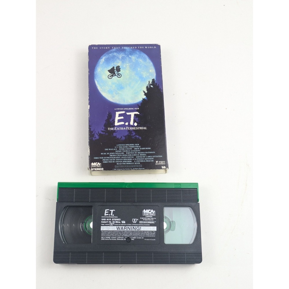 VHS E.T. The Extra-Terrestrial (MCA, 1988) Sci-Fi Comedy Green Tape Spielberg